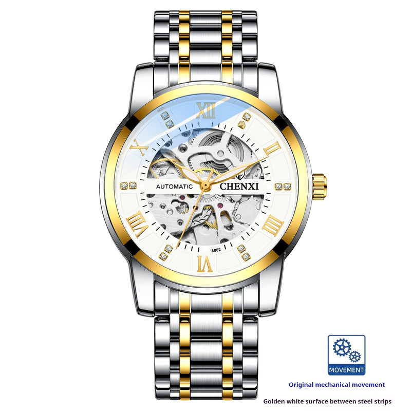men's hollow automatic mechanical watch, view 3 - MRSLM
