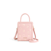 pink PU leather bucket handbag, view 2 - MRSLM