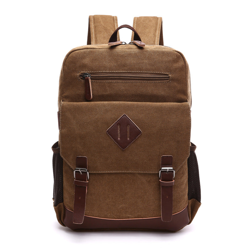 men's canvas laptop backpack, view 3 - MRSLM