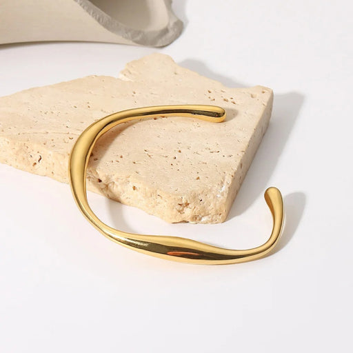 irregular gold-plated bangle bracelet - MRSLM