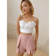 pleated detail cami top, view 4 - MRSLM