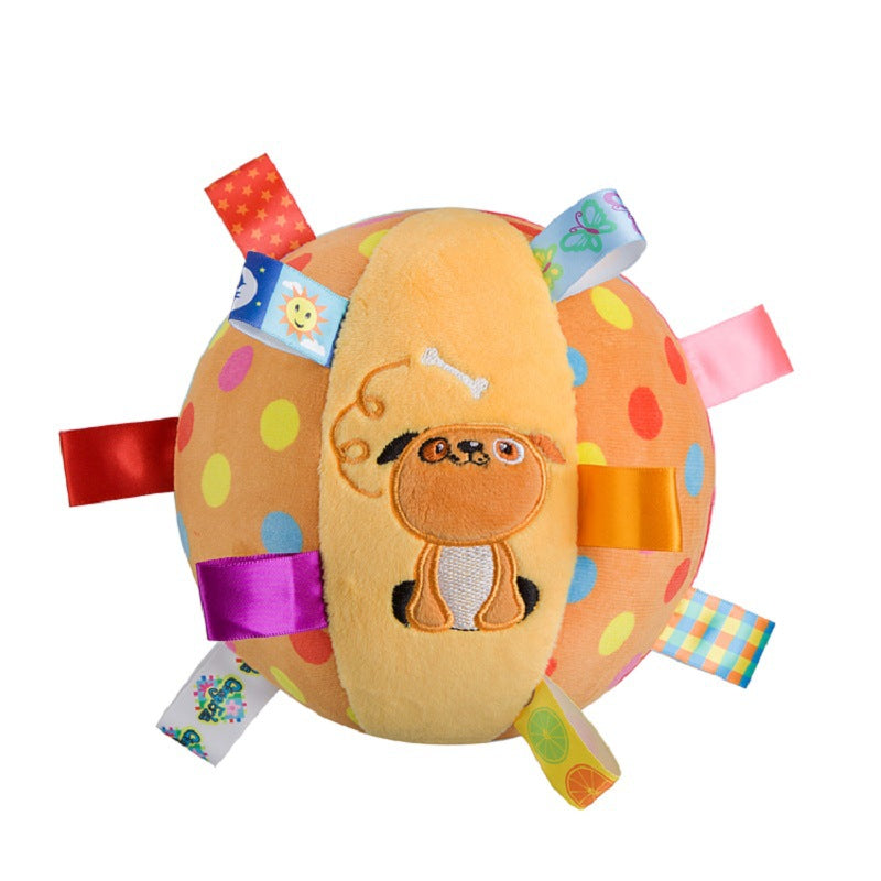 interactive plush dog chew toy with bell, view 9 - MRSLM
