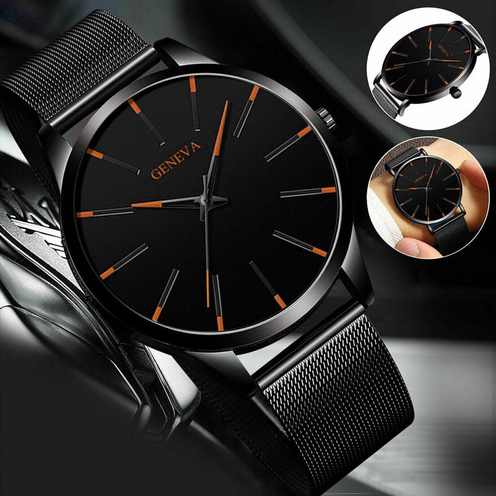 Luxury Men's Quartz Watch Stainless Steel Analog Ultra Thin Waterproof Business