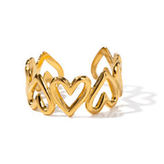 adjustable heart open ring, view 2 - MRSLM