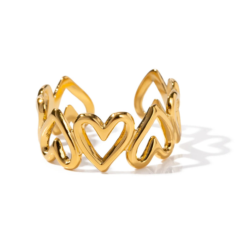 adjustable heart open ring, view 2 - MRSLM