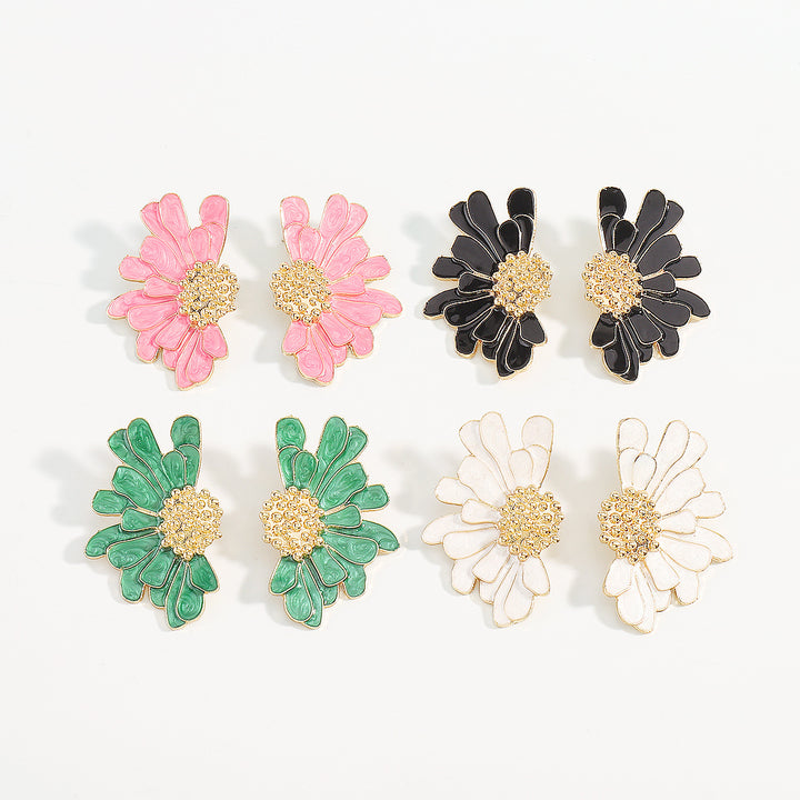 Boho Chic Colorful Flower Petal Stud Earrings