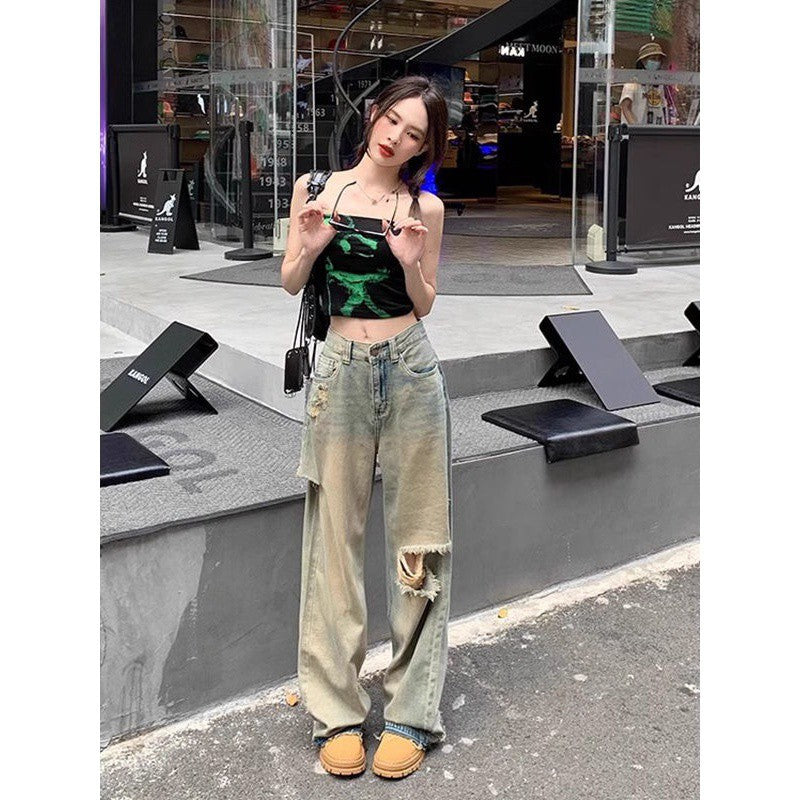 ripped high waist jeans, view 10 - MRSLM
