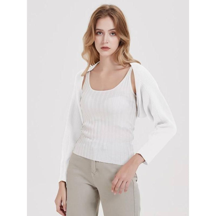 Long Sleeve Knit Crop Top Cardigan