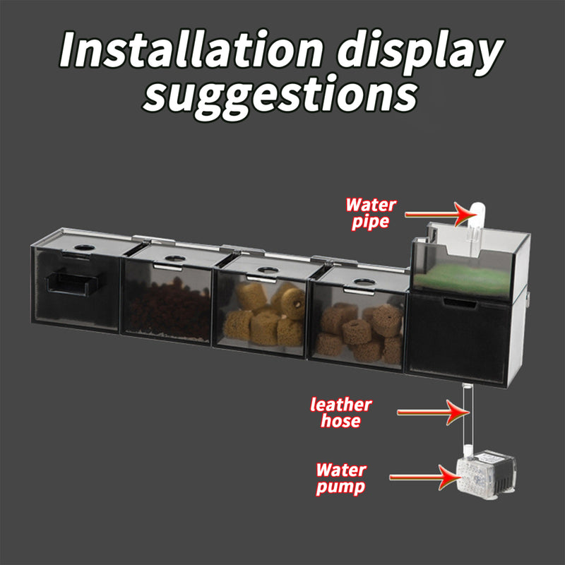 waterfall fish tank filter box, view 4 - MRSLM