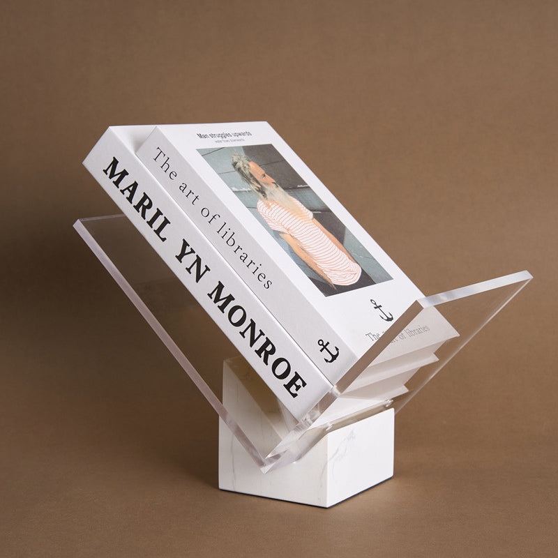 marble and acrylic book stand, view 3 - MRSLM