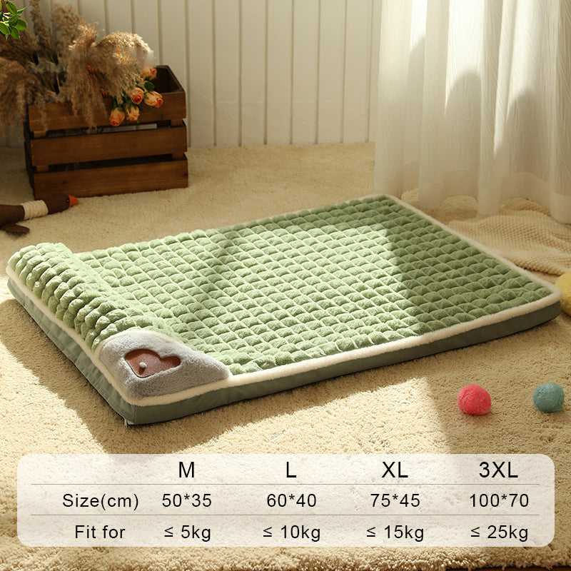cozy plaid pet sofa bed, view 7 - MRSLM