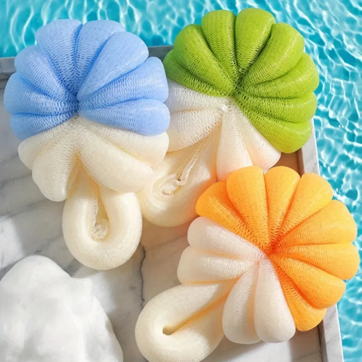 Cute pumpkin shaped bath sponge mesh balls - MRSLM