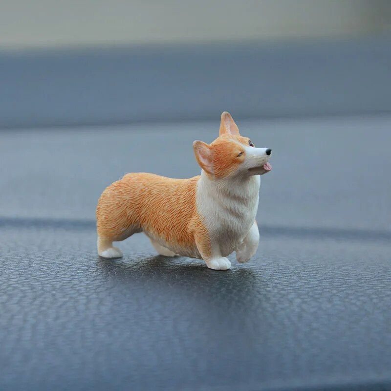 Cute Corgi Dashboard Ornament - Mini Resin Puppy Car Decor