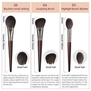 goat hair makeup brush set, view 6 - MRSLM