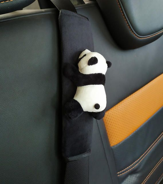 Panda Seatbelt Cushion: Plush Auto Shoulder Strap Protector for Kids