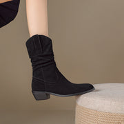 women's suede pointy toe ankle boots, view 5 - MRSLM