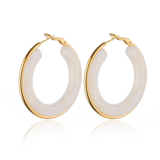 Acrylic gradient hoop earrings for women, view 3 - MRSLM