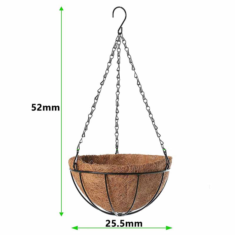 Round Metal Hanging Basket with Coconut Liner