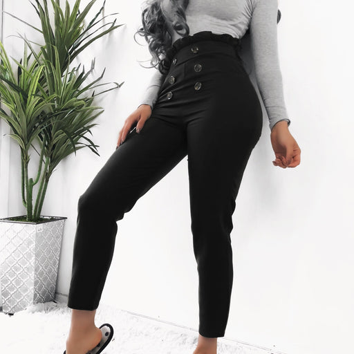 lace button slim pants, view 4 - MRSLM