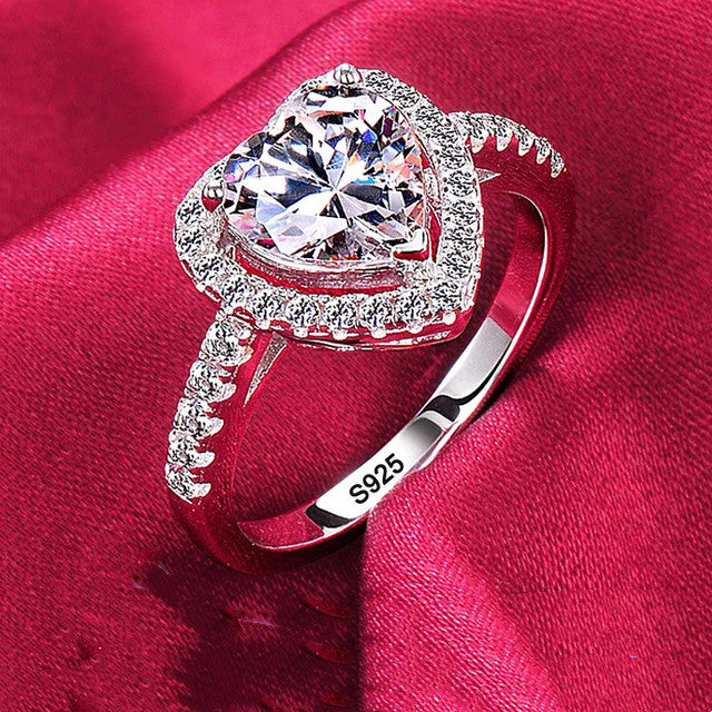 Platinum Ring Round Cut Zircon