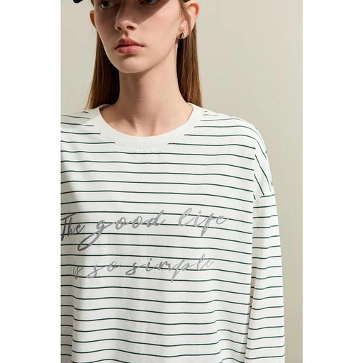 Casual striped cotton t-shirt, view 2 - MRSLM