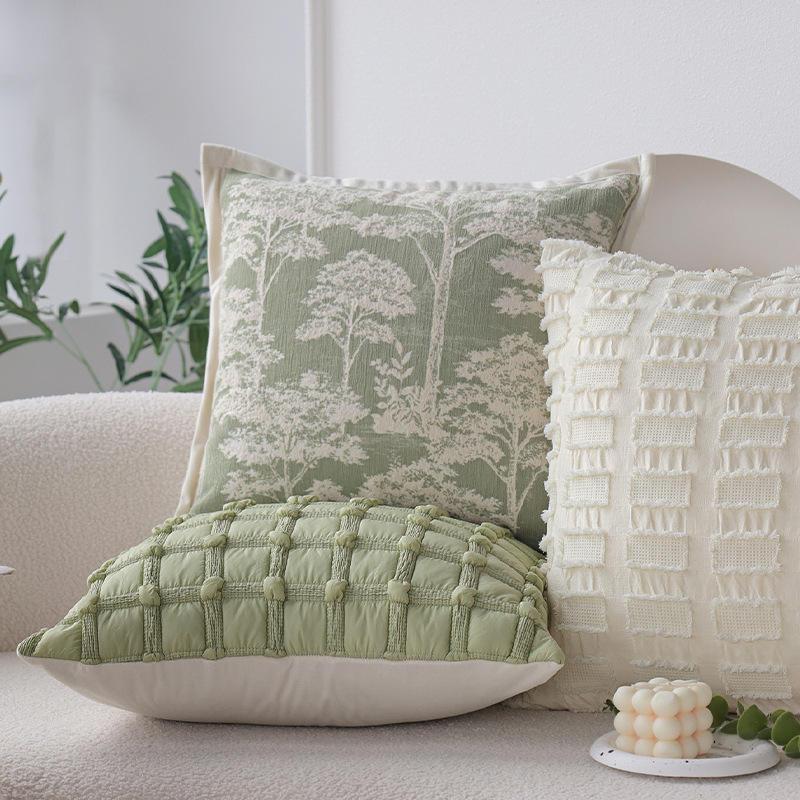 elegant green jacquard decorative pillow cover - MRSLM