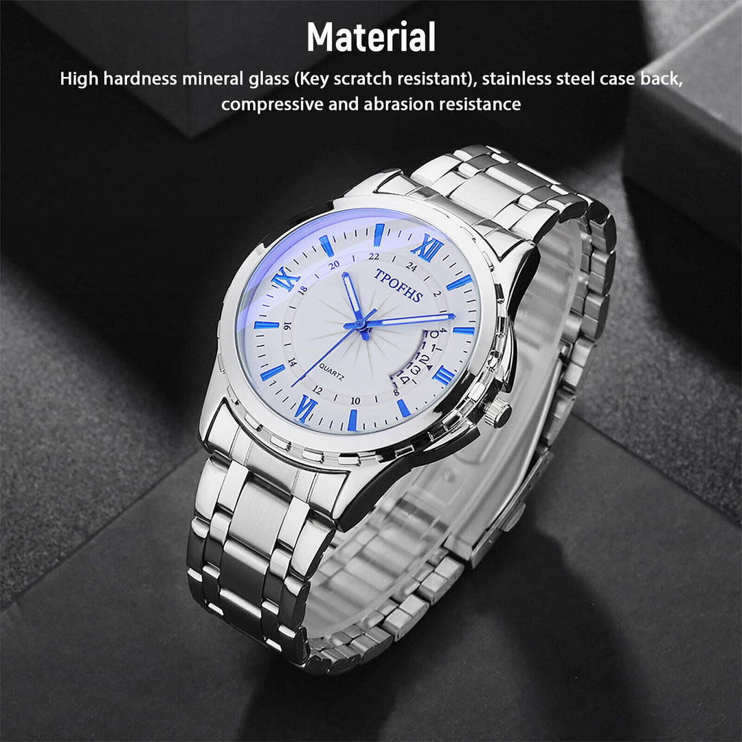 Classic Men's Watch Stainless Steel Wristwatch For Men Quartz Luxury Waterproof