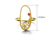 silver ruby meteor star ring, view 5 - MRSLM