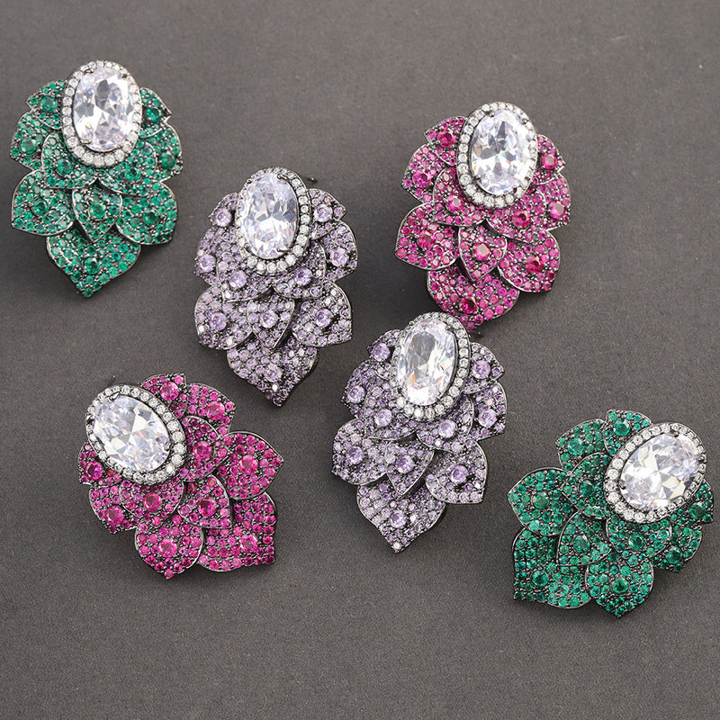 zircon flower earrings - MRSLM