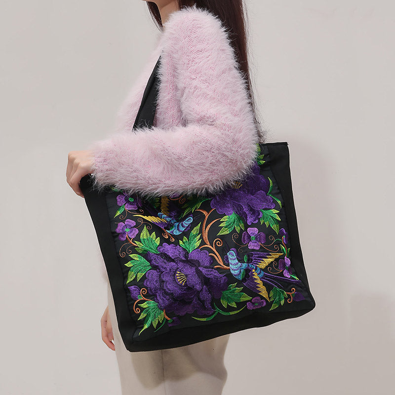 phoenix embroidered shoulder bag, view 10 - MRSLM