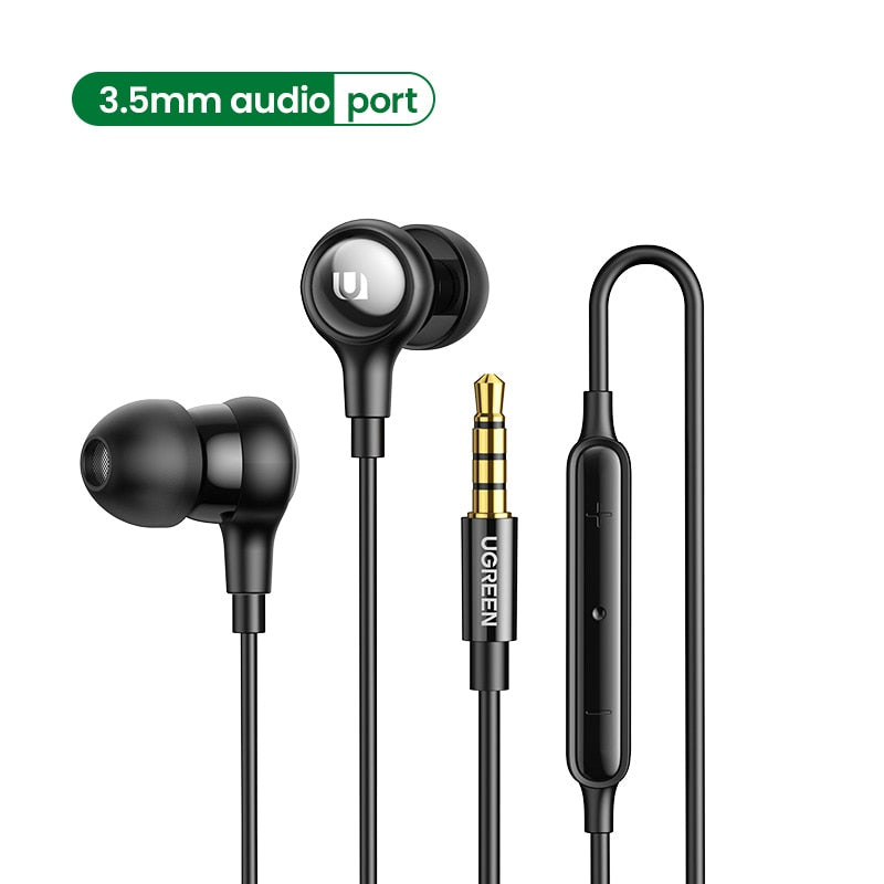 High-Definition In-Ear Earphones with Microphone - 3.5mm, USB Type-C, Lightning Connector