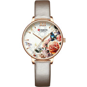 Women's quartz watch with leather strap, view 6 - MRSLM