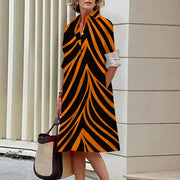 stripe 3D printed loose dress, view 2 - MRSLM