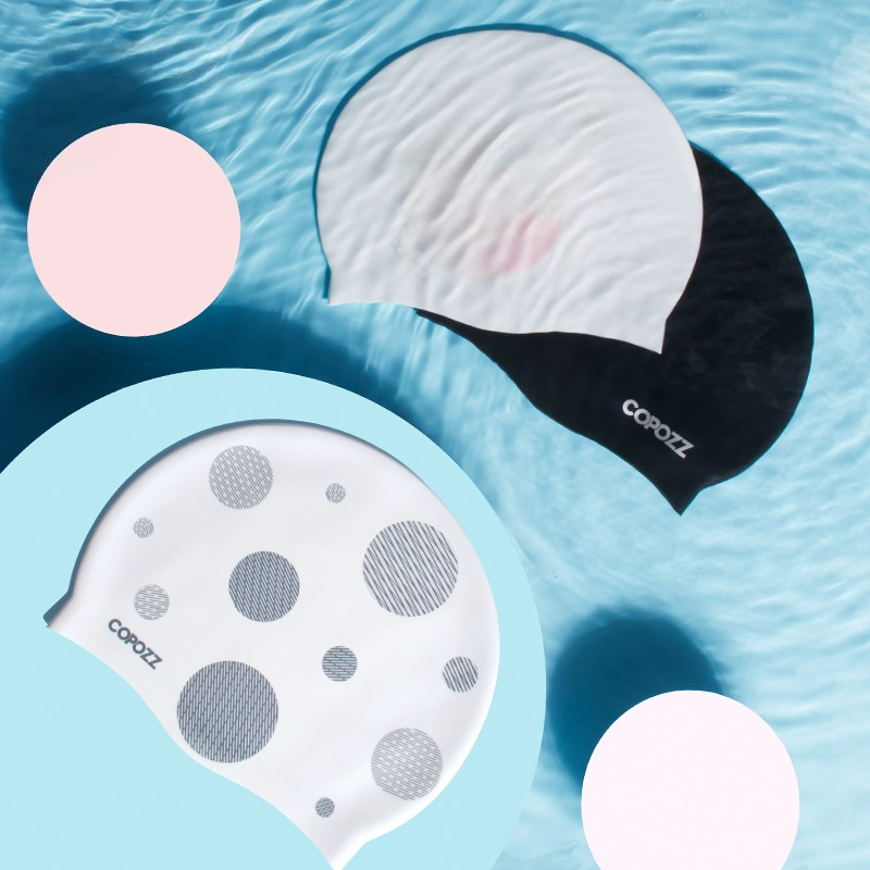 Waterproof Silicone Swim Cap for Long Hair with Ear Protection