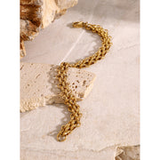 18k gold plated braided bracelet with ring clasp, view 6 - MRSLM