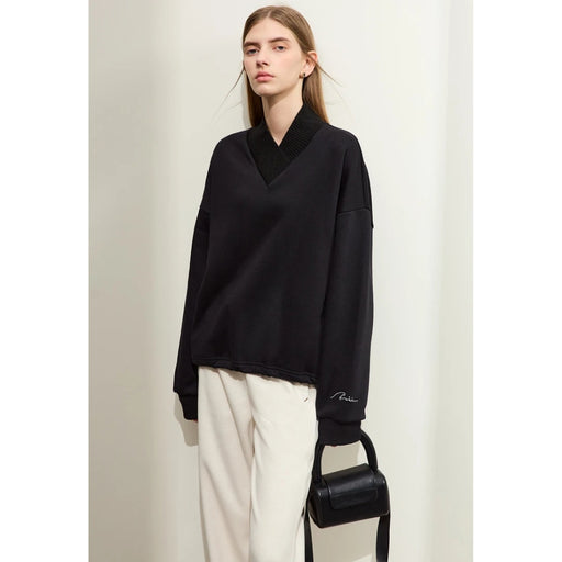 minimalist cross-collar hoodie, view 2 - MRSLM