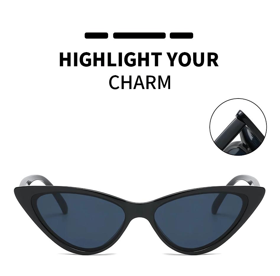 Óculos de Sol Femininos Estilo Vintage Olho de Gato com Lentes Degradê UV400
