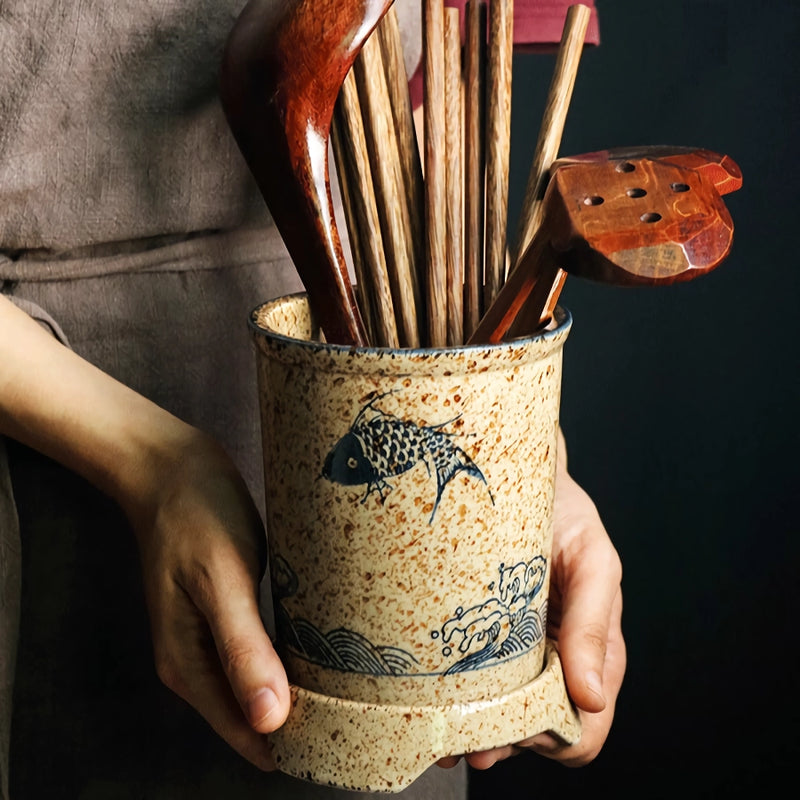 ceramic chopstick storage holder, view 9 - MRSLM
