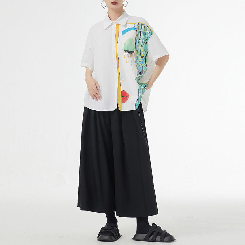 loose printed short-sleeved shirt, view 8 - MRSLM