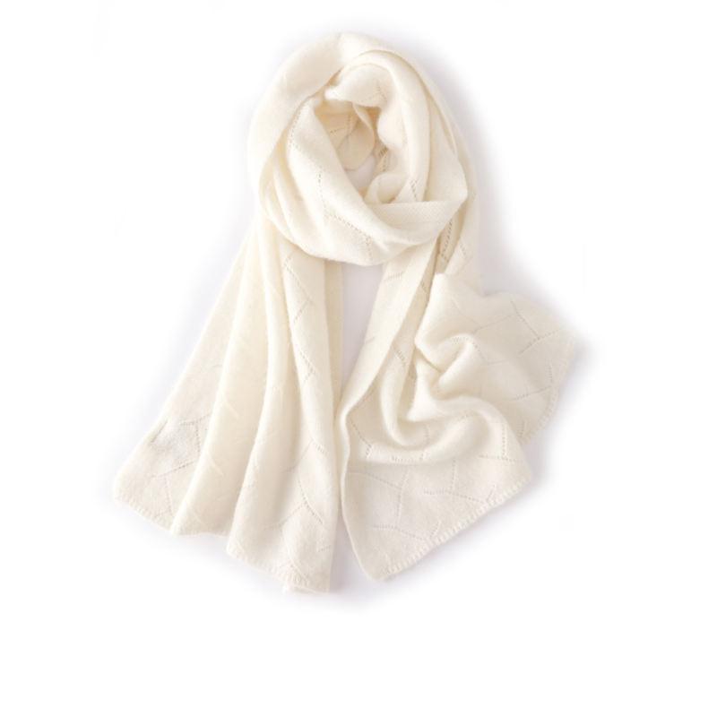 100% goat cashmere knitted scarf, view 2 - MRSLM