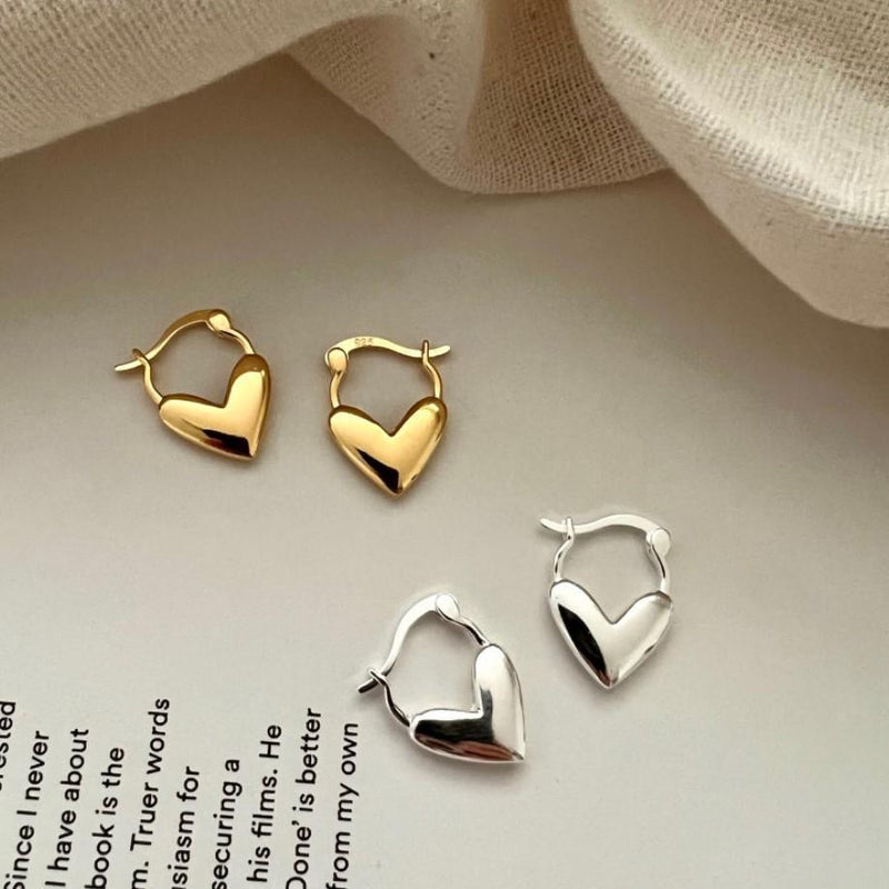 Korean Style 925 Sterling Silver Love Earrings