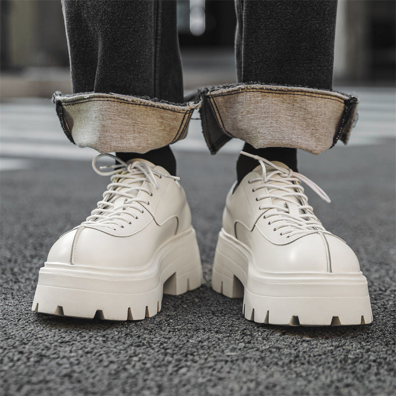 height increasing leather loafers, view 3 - MRSLM