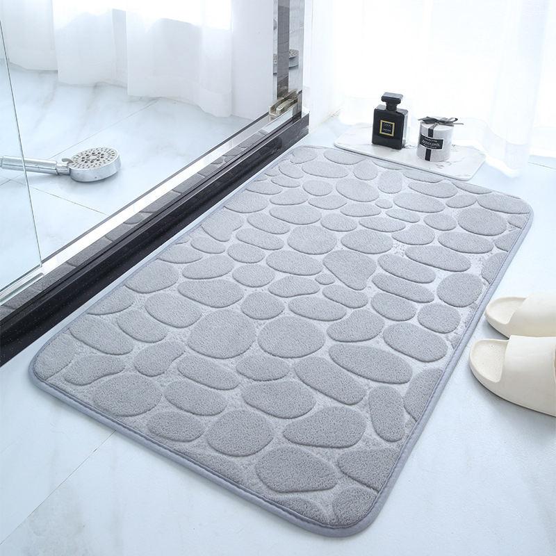 embossed cobblestone memory foam bath mat - MRSLM
