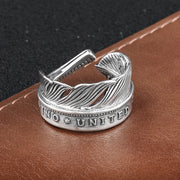 S925 silver feather ring, view 7 - MRSLM