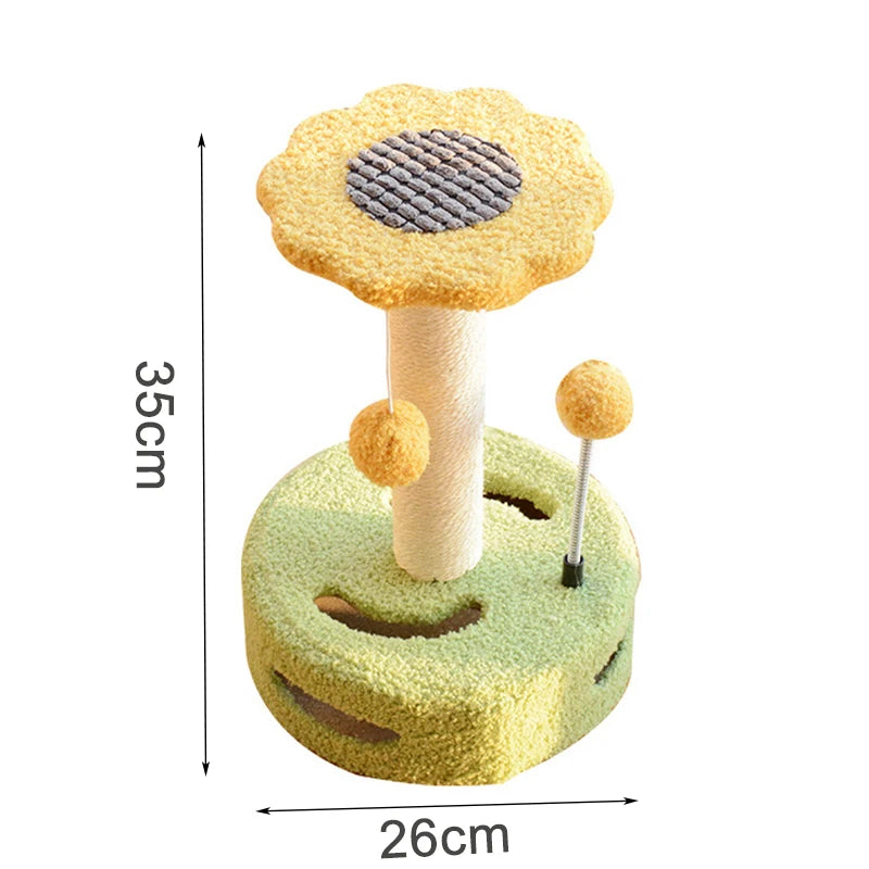 interactive sisal cat scratching post, view 8 - MRSLM