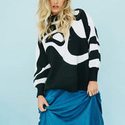 Striped turtleneck oversized sweater, view 3 - MRSLM