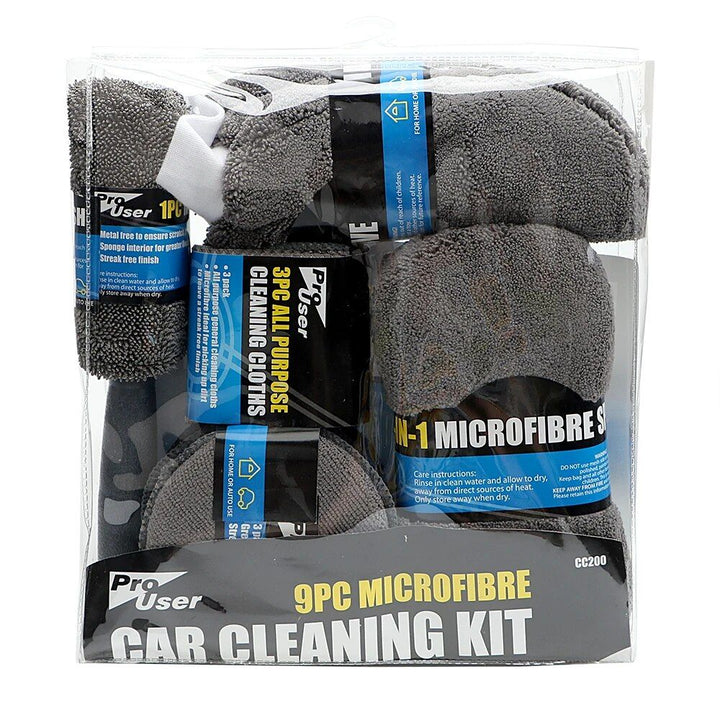 9-Piece Premium Microfiber Car Cleaning Kit