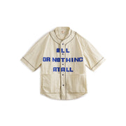 Retro baseball collar short sleeve shirt, view 2 - MRSLM