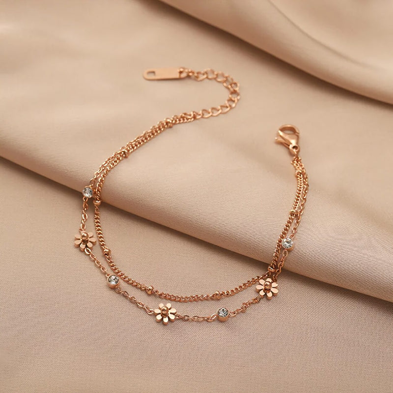 daisy flower charm bracelet, view 2 - MRSLM