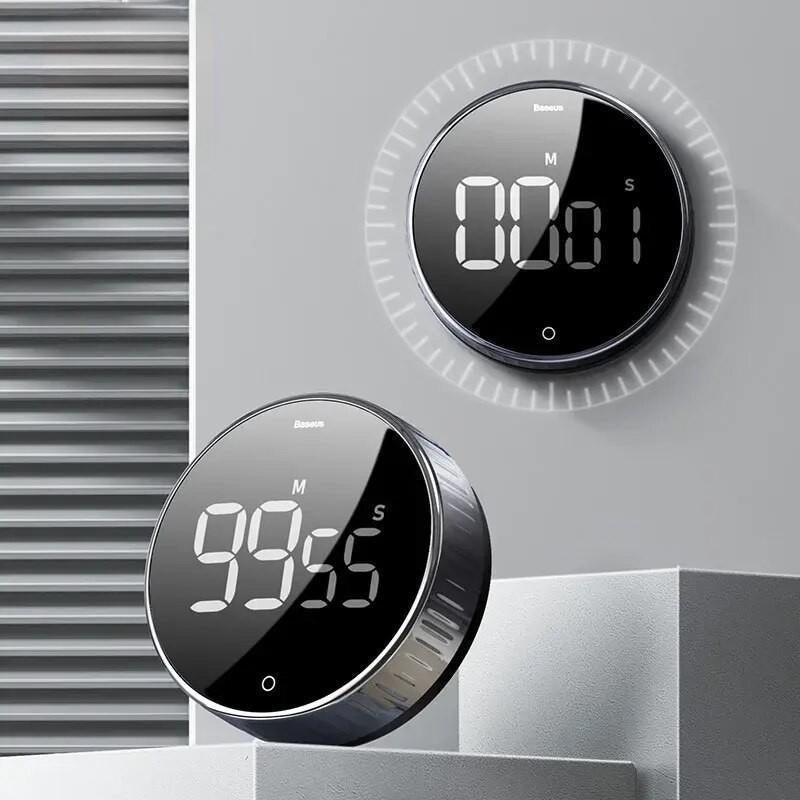 Multi-Function Magnetic Kitchen Timer: Digital Countdown and Stopwatch with LED Display